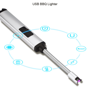 Briquet de cuisine électronique rechargeable pour barbecue Best-seller Nouveau briquet à bougie USB compatible USB Briquet à cigarettes en métal personnalisé - Product Image 4