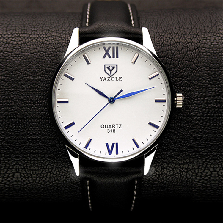 YAZOLE 318 Men's Luxury Quartz Wrist Watch - Stylish Round Design