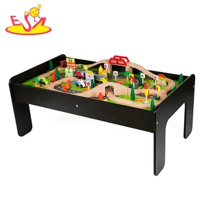2023 personalizable 90PCS Pink Wooden Train Set Table Educational Slot Toys para niños W04C009B - Product Image 3