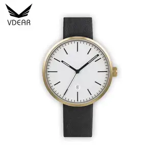 40mm Lugless leather strap blank watch dials stainless steel case back water proof watch from china