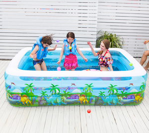Großer tragbarer aufblasbarer rechteckiger Familien pool für Erwachsene für Kinder Wasserspiel im kühlen Sommer - Product Image 2