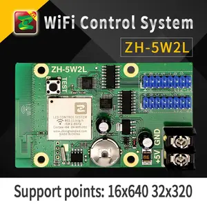 Cartão de controle wifi sem fio, cartão de controle led, sinais de movimento do texto ZH-5W2L, duas linhas, controlador wifi