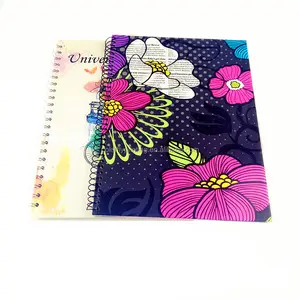 A4 size 4 subjects beautiful hardcover single spiral binding exercise book with woodfree paper