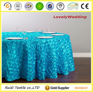 100% Polyester Giá Rẻ Tăng Vòng Khăn Trải Bàn Hoa Hồng Satin Bảng Vải - Product Image 5