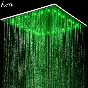 浴室配件 24 "(600 x 600毫米) 高流量 LED 变色工业花洒 304 不锈钢雨淋