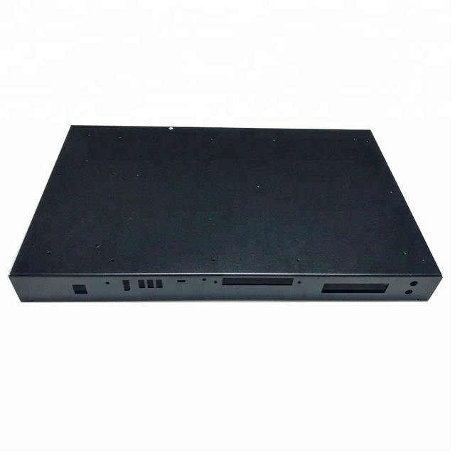 IP65  Customized Black Anodized Aluminium Sheet Metal Stamping Welding Electronic Enclosures  Tv Box Android Network Cabinet
