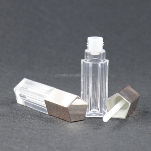 Çin üretimi boş şeffaf şişe <span class=keywords><strong>pentagon</strong></span> dudak parlatıcısı tüp konteyner ile gül altın vidalı kapak - Product Image 5