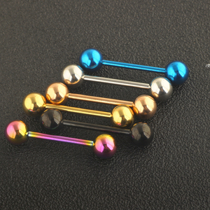 Bijoux en acier inoxydable pour femmes, boule d'haltère, anneaux de langue, barres de perçage, mamelons, barre droite, - Product Image 4