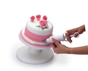 Ruota rotante regolabile di plastica della decorazione della torta di prezzi di fabbrica di vendita calda all'ingrosso, cremagliera rotante della torta - Product Image 5