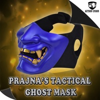 Demi-masque tactique CS Halloween Evil Smile Ghost Mask pour mascarade Festival Party Movie Prop