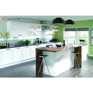 Modern <strong>White</strong> MDF PVC <strong>Kitchen</strong> Cabinets with Faucet Sink <strong>Accessories</strong> Durable Quality Customized Design and Produce From Factory - Product Image 5