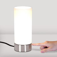 Lampe de chevet led en chrome, avec base en verre, éclairage d'intérieur, lampe de table, chevet