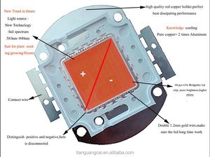1 W-500 W Chip LED Ad Alta Potenza 660nm Profondo Rosso 440nm 380nm-840nm pannocchia PRINCIPALE Coltiva La Luce