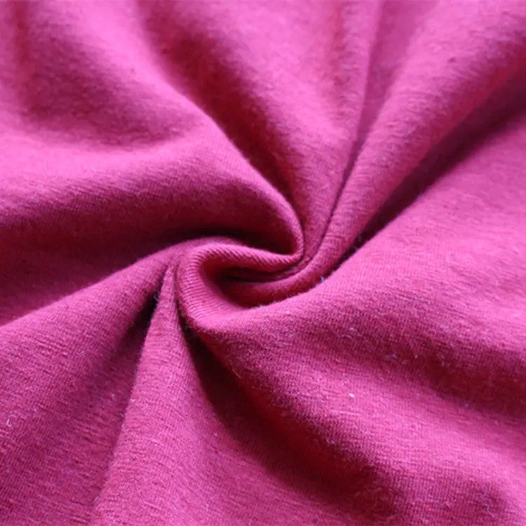 Grosir warna polos organik rami peregangan jersey kain rajut untuk pakaian rami