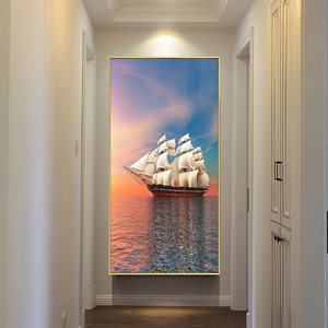 Pittura a olio realistica del paesaggio del Saiboat di arte classica distributiva della decorazione d'interni - Product Image 4