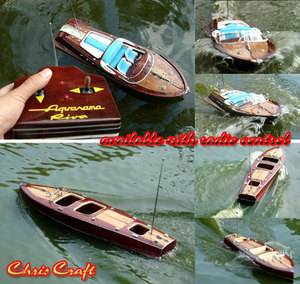 R/C SPEED BOAT RIVA AQUARAMA-modelo de barco de velocidad de madera - Product Image 1