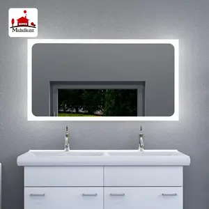 Ambientale illuminato specchi irlanda frameless della parete montato illuminato retroilluminato a led vanity specchio del bagno