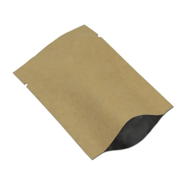Açık üst Kraft kağıt Mylar folyo depolama çanta perakende vakum Kraft ambalaj için ısı mühür kağıt alüminyum çanta kahve