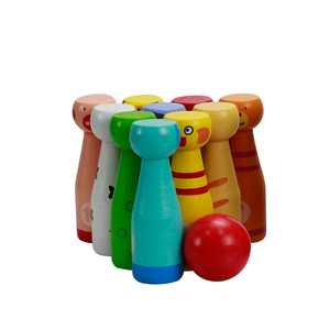 Coperta <span class=keywords><strong>Per</strong></span> <span class=keywords><strong>Bambini</strong></span> All'aperto Set <span class=keywords><strong>Bowling</strong></span> di Legno Animale Gioco di <span class=keywords><strong>Bowling</strong></span> Set <span class=keywords><strong>per</strong></span> I <span class=keywords><strong>Bambini</strong></span> con 10 Perni di Legno e Due Palle - Product Image 2
