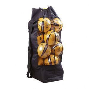 Extra Large Soccer Ball Heavy Duty Adjustable Shoulder Strap single drawstring Beach Swimming Gears Black Mesh Bag