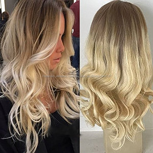 Rubia ombre del frente del cordón del <span class=keywords><strong>pelo</strong></span> humano pelucas para las mujeres blancas - Product Image 1