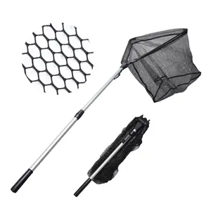 Chất Lượng Cao Fly Carp Fishing Cao Su PVCFishing Landing Net Với Nhôm Kính Thiên Văn Cực