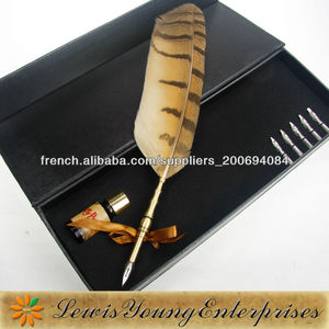 Calligraphie - Owl Pen plume d'oie naturelle et Papeterie Gift Set - Product Image 3