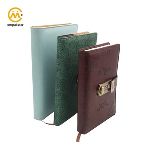 Customizable Deboss logo Vintage PU Leather Cover Planner Lockable <strong>Diary</strong> Journal Notebook <strong>with</strong> <strong>Lock</strong> - Product Image 5