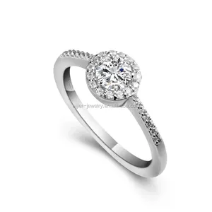 G-E008-R Ring Fashion Women's Ring Ornament Wholesale 18K Gold Plated Jewelry Sterling White Diamond CZ Engagement Ring