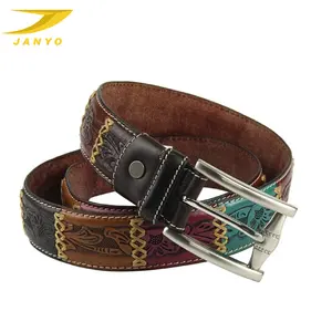 Ceinture en cuir personnalisée de luxe rétro de haute qualité en relief de styliste pour homme