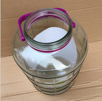 Grand pot à cornichons en verre de 20 L avec couvercle, large ouverture, couvercles en plastique étanches avec bec verseur