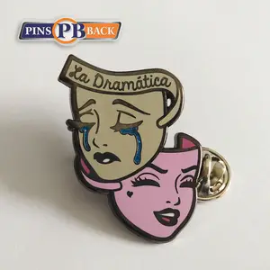 Pinsback black nickel metallic material pins enamel factory price enamel pin with butterfly clutch as souvenir custom lapel pin