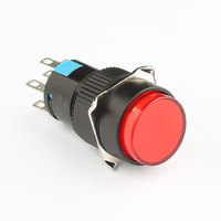 Bonne qualité prix d'usine 3A 250V AC forme ronde 16mm bouton poussoir rouge