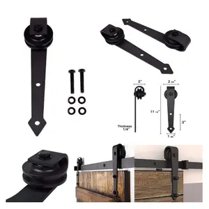 Rhetech 6,6ft Top Mount Schuifdeur Hardware Hanger Roller Kits Voor Schuur Deur