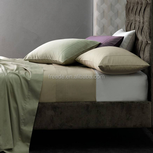 400Thread Count Percale 100% Cotton Sateen Plain Dyed Fabric and Sheet <strong>Sets</strong> for Hotel <strong>Bedding</strong> Linen - Product Image 6