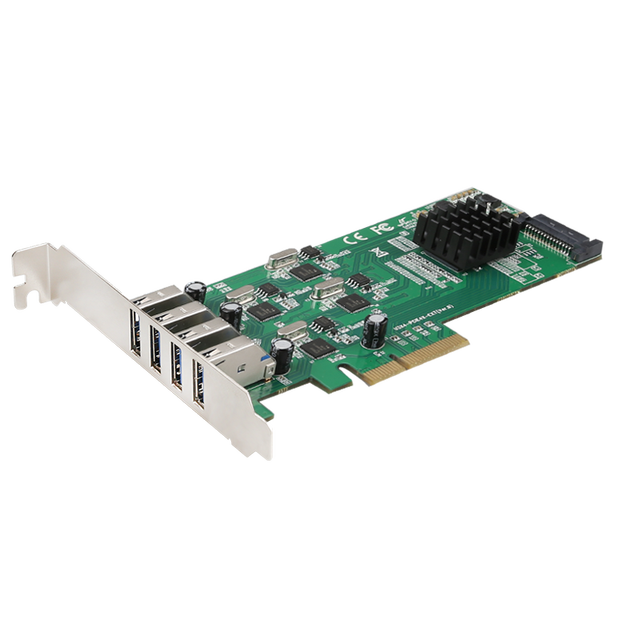 Diewu Supper Speed 20G PCI-e to 4 Port USB Expansion Card PCIe USB Adaptor Card Black Card