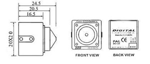 Cámara Micro CCD 20x20mm 3,7mm Lente Monitoreo de seguridad en miniatura Instalación de caja de metal 0,01 - Product Image 4