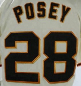 Customized Buster Posey #28 Cream Best Quality Stitched Jersey - Product Image 1