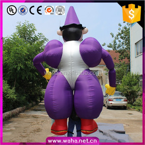 Màu Tím <span class=keywords><strong>Inflatable</strong></span> <span class=keywords><strong>Clown</strong></span> Linh Vật <span class=keywords><strong>Cartoon</strong></span> Costume Với Chân Dài Cho Quảng Cáo - Product Image 4