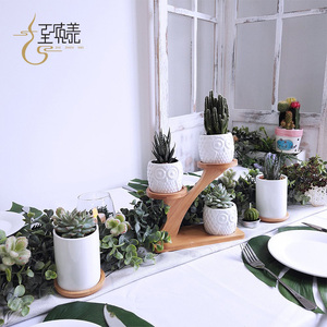 Gros bambou 3 niveau en bois <span class=keywords><strong>massif</strong></span> pot de fleur stand plateau support de support - Product Image 3