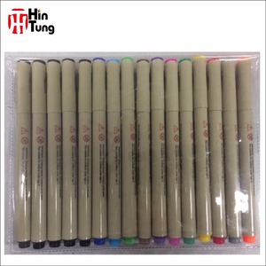Profesional disesuaikan 16 buah berwarna garis mikro pena tinta dalam kotak kertas - Product Image 5