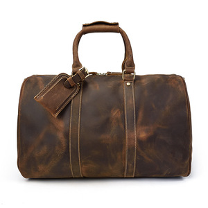 Borsa da viaggio sportiva in pelle di cavallo pazzo Vintage a tracolla di grande capacità in pelle Tote da lavoro per il tempo libero borsa da palestra - Product Image 6