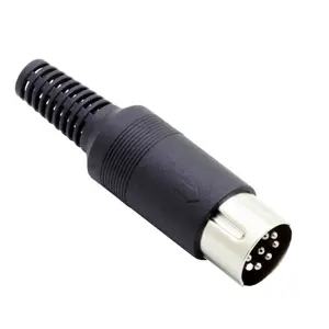 DIN Male 8 Pin Plug Cable Connector