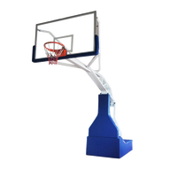 Support de basket-ball de taille standard électro-hydraulique conforme à la norme FIBA, design le plus sûr, avec hauteur réglable (inspecté EN1270)