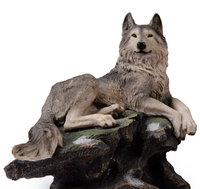 Statue loup Sculpture accepter personnalisation polyrésine Figurine résine religieux fée décoration de la maison