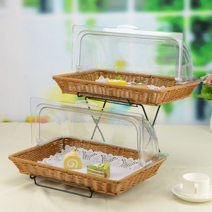 <span class=keywords><strong>Plastica</strong></span> Naturale Alla Ricerca di Canna Cesto di <span class=keywords><strong>Pane</strong></span> con Coperchio - Product Image 1
