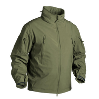 Veste Softshell Tactique d'Extérieur pour Homme, Manteau Doublure Polaire avec Capuche Rétractable, Coupe-Vent pour la Pêche