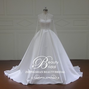 XFM034 Elegant Mikado Wedding Dress <strong>Bridal</strong> Gown With Detachable Beautiful Dot <strong>Jacket</strong> - Product Image 1
