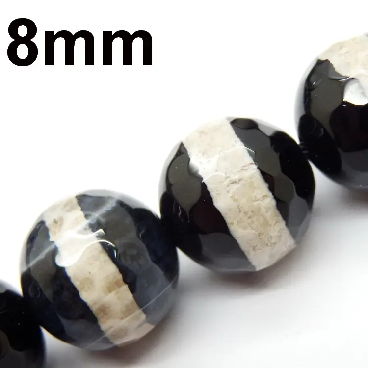 Facettierte Achat perlen, rund 8mm
