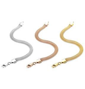 Maglia di Collegamento Chain Del Braccialetto Braccialetti Per Le Donne Le Ragazze di Rosa Argento Dorato Tono 7-8 Inch All'ingrosso NS803497 - Product Image 3